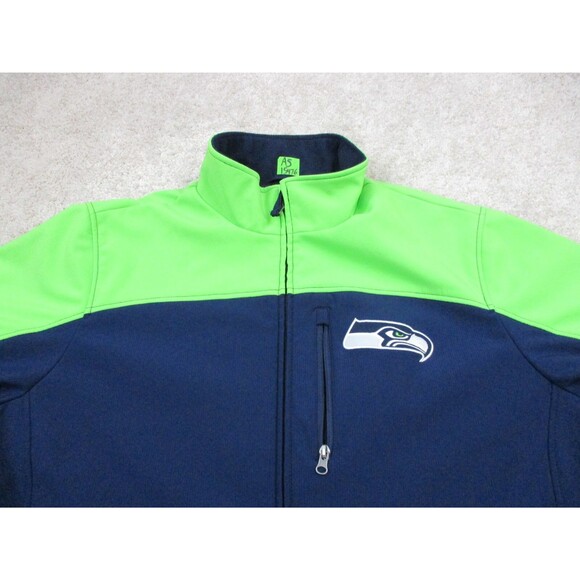 Seattle Seahawks Jacket Mens Extra Large Blue Green Full Zip Logo NFL Football * - Picture 3 of 16